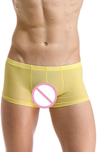 Chilie Men's Underwear Transparent Ultra-thin Breathable Seamless Low Rise Solid Color Boxer Shorts Bikinis Briefs