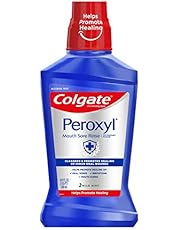 Colgate Peroxyl Antiseptic Mouthwash and Mouth Sore Rinse, 1.5% Hydrogen Peroxide, Mild Mint - 500ml, 16.9 Fluid Ounces