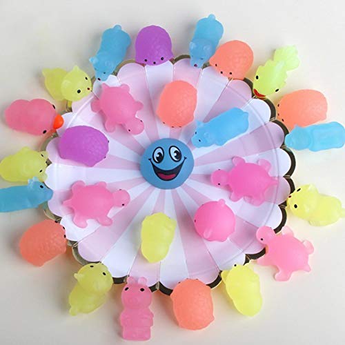 image for Babyrise 28 PCS Squishy Mochi Animals, Glow in The Dark Squishy Mochi 