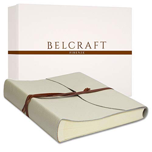 Capri Large Leather Photo Album, MADE IN ITALY, Memory Photo Album, Scrapbook, Picture Album 6x4 for Family, Including SPECIAL BOX, A4 (23x30 cm) Ivory