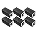 Dingsun RJ45 Coupler, Ethernet Extender, Female to Female Network Coupler Compatible Cat5 /Cat5e /Cat6 /Cat7 Ethernet Cable Extender Adapter (Black, 6Pack)