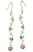 Neoglory Jewelry 14k Gold Plated Multicolor Beads Rhinestone Dangle Earrings 2.5