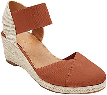 Huiyuzhi Womens Platform Wedge Espadrille Closed Toe Buckle Strap Summer Espedrilles Sandals