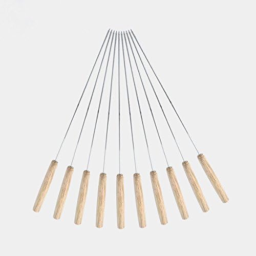 Medylove 11.8 Inch Stainless Steel Barbecue Skewers Set,Wide BBQ Kabob Sticks,Grilling BBQ Stick Skewers Set Of 10