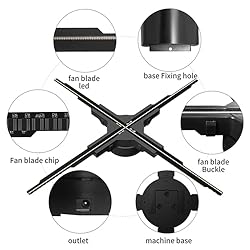 3d hologram led fan projector, 4 leavesHD 3D
