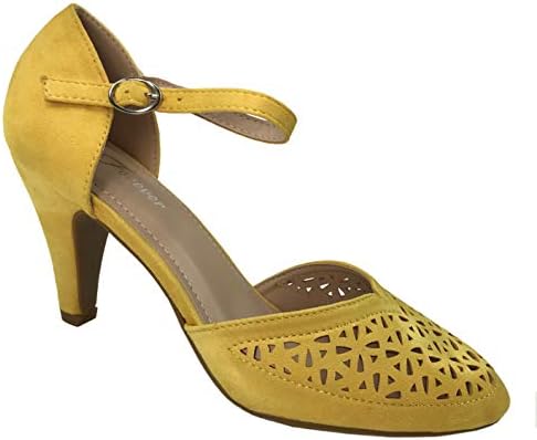 mustard kitten heel shoes