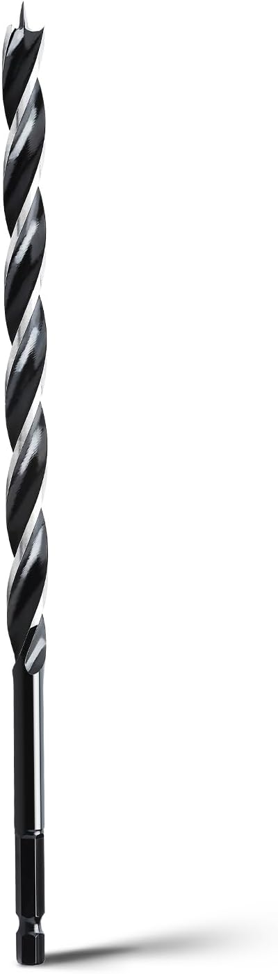 1/2"x 12" Auger Drill Bit for Wood,Hex Shank Tri Flute Wood Drill Bit for Soft and Hard Wood,Plastic,Drywall and Composite Materials