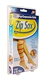 Zip Sox Compression Socks by BulbHead - Pair, L/XL, Nude
