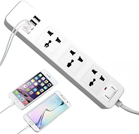 ProSense Power Strip Surge Protector, 3 Way Outlets 4 USB Ports of 6.5ft (2meters) Extension cords for PCs, Iphone, iPad, iPod, Smart Phone etc