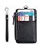 RFID Badge Holder with Zipper | PU Leather ID Badge Card Holder Wallet with 5 Card Slots | RFID Blocking On Both Sides | Detachable 18