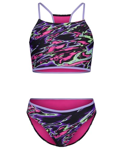 Under Armour, Girls, Sporty Bikini (Big Kid), Black, 8 Big Kid