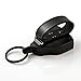 KEY-BAK SUPER48 Retractable Key Holder with Kevlar Cord, Black Polycarbonate Housing and Ball-Joint Lock