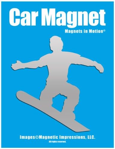 Snowboarder Male Car Magnet Chrome