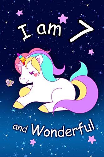 I am 7 and Wonderful: Cute Unicorn 6x9 Activity Journal, Sketchbook, Notebook, Diary Keepsake for Women & Girls! Makes a great gift for her 7th birthday. by New Paths Publishing