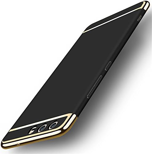 Mpei Huawei P10 Lite Case Matte Coated Surface With Electroplate Frame Hard Cover For P10 Lite (Huawei P10 Lite, Black)