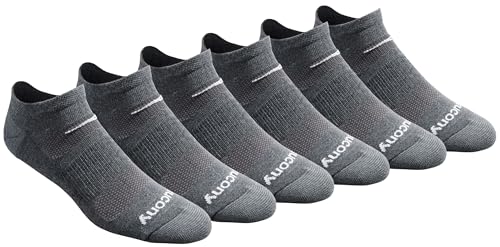 Saucony Men's Multi-Pack Mesh Ventilating Comfort Fit Performance No-Show Socks