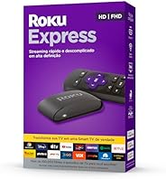 Roku Express | Dispositivo de streaming para TV HD/Full HD compatível com Alexa, Siri e Google. Inclui Cabo HD