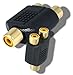 ShopBox (3-Pack) RCA Y-Splitters (1 Female Jack to 2 Female Plugs) Connector AV Audio/Video Adapter