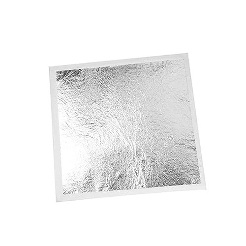 TOPPERFUN 100pcs Silver Foil Imitation for Arts and Crafts Durable Decorative Gilding Foil for Furniture and Frame Decoration