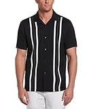 Cubavera Men's Short Sleeve V/T Panels Shirt, Jet