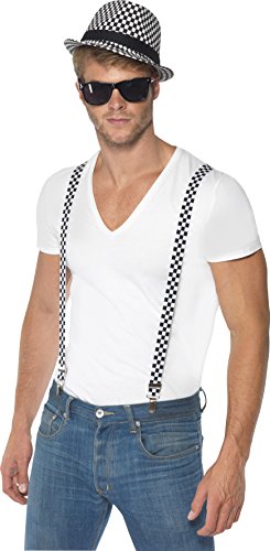 Smiffy's Men's Ska Two Tone Instant Kit with Braces and Hat - Image 4