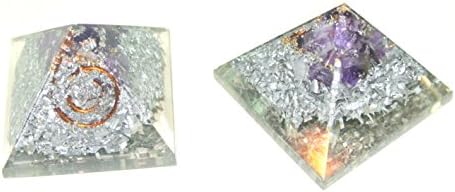 Amethyst Chakra Orgone Reiki Healing Pyramid with Metal Shaving