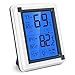 (New Version) Indoor Thermometer with Humidity Monitor, Wireless Digital Humidity Monitor with Backlight, Thermometer Humidity Monitor for Home, Office, Greenhouse (Battery Not Included, Silver)