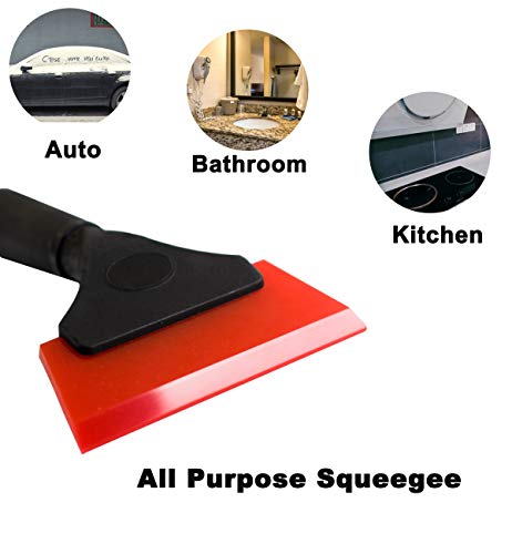 Wekoil Ice Scraper Window Squeegee Rubber Squeegee Water Wiper Cleaner Shower Glass All Purpose Car Squeegee with Anti-Slip Good Grip Handle for Home Kitchen Auto Windshields & Much More!