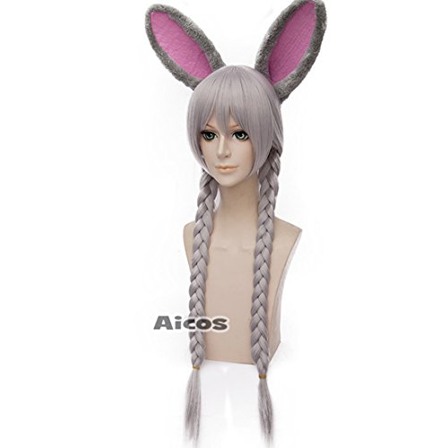 Probeauty Cosplay Wigs Long Straight Braid Hair Wig for Zootopia Judy Rabbit+Ear