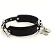 Handmade Heart Lock O Ring Thick Faux Leather Choker Collar Necklace (Black with silver alloy)