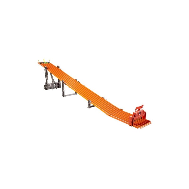 Hot Wheels Toy Car Track Set Super 6Lane Raceway, 8ft Track that Rolls