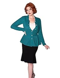 Belle Poque Women's Peplum Ruffle Knit Cardigan