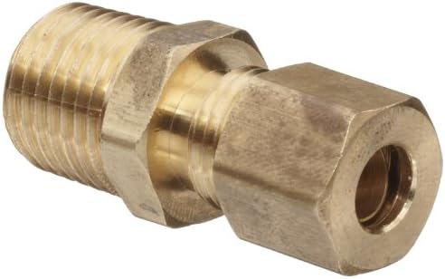 Anderson Metals Brass Tube Fitting, Connector, 1/2" Compression x 1/2" Male Pipe