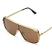 Quay Australia UNBOTHERED Women's Sunglasses Shield Sunnies - Gold/Brown