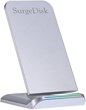 Fast Wireless Charger 2 Coils Sleep Friendly SurgeDisk Cell Qi Fast Wireless Charging Pad Stand for iPhone 8 8+ iPhone X Samsung Galaxy S8 Plus S8+ S8 S7 S7 Edge Note 5 8 &amp; All Qi No AC Adapt
