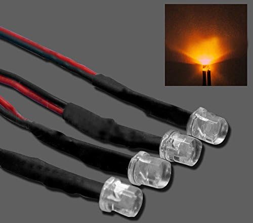 50pcs x 5mm orange flat top pre-wired led orange pre-wired led 20cm 12V