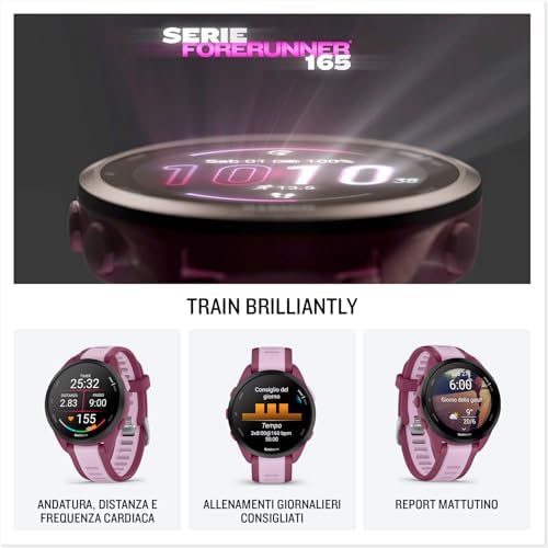 Forerunner 165 Music, 43mm, Smartwatch GPS per la Corsa, Aqua