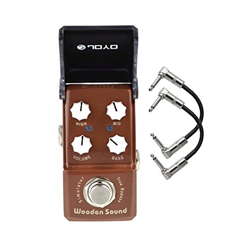 Joyo JF-323 Wooden Sound Acoustic Simulator Ironman Mini Guitar Effects Pedal with Patch Cables