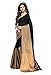 Shonaya Women's Printed Cotton Designer Saree With Unstitched Blouse Piece (Black)