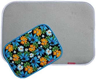 THEQUILTMATE - Premium Ironing Pad, Designed Especially for Quilters and Crafters, Combo: Classic Silver, 17 in x 25 in; Blue Mini, 10in x 14in