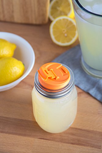 Jarware 82615 Drink, Orange Lid for Regular-Mouth Mason Jars - Thumbnail 6