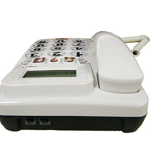 HePesTer P-29W Big button Picture Phone for Elderly Works in Power Outage for Emergency(White)