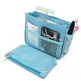 KLOUD City ® Blue Nylon Travel Handbag Pouch Bag in Bag Cosmetic Pocket with a Side Flap