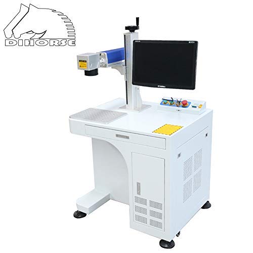 DIHORSE 30W Fiber Laser Marking Engraving Machine110*110mm Marking Size 230v 50Hz for Metal and Nonmetal Materials