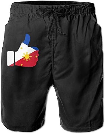 FCWQJH Thumbs Up Philippines Flag Casual Drawstring Beach Pants Shorts