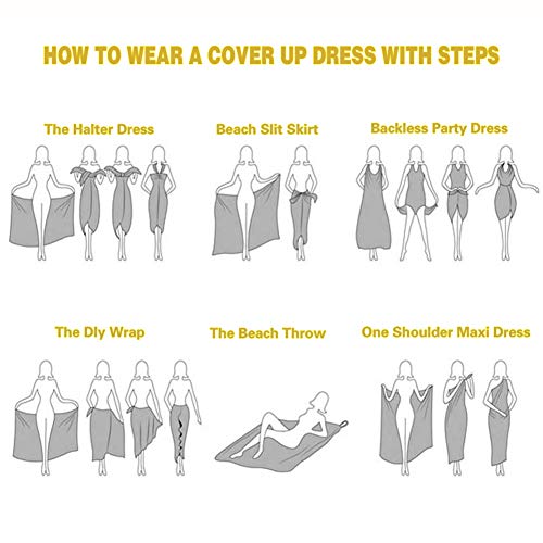 JOYORUN-Damen-V-Ausschnitt-Lang-Kleid-Sommer-Strand-Wickelkleid-Bademantel-Handtuch-Reise-Spa-Schwimmen-Grosse-Groesse