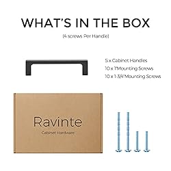 Ravinte 5 Pack 4 inch Hole Centers Matte Black