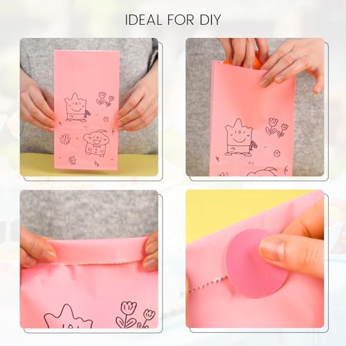 JOHOUSE 24PCS Party Favor Paper Bags, 8 Colors Gift Bags with Stickers Treat Bag Goody Bags for Wedding Birthday Baby Shower