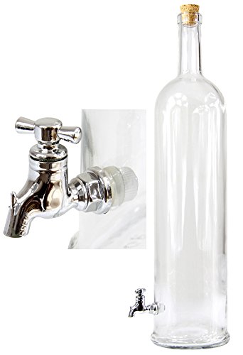 3 L Flasche mit Zapfhahn Auslaufhahn Whiskyflasche Glasflasche Weinflasche Glas