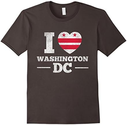 Mens Washington DC Flag TShirt USA Vintage Travel Gift Tee Shirt 3XL Asphalt
